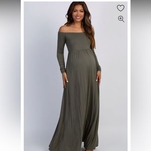 Pinkblush Maternity Maxi Dress Olive Green